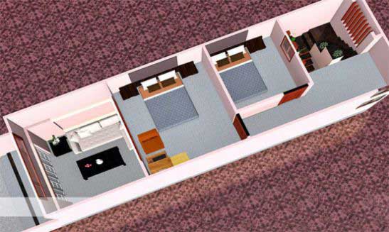 Những Mẫu Nhà Cấp 4 Giá Rẻ Năm 2022 Tại Việt Nam 3 Phối cảnh mẫu thiết kế nhà cấp 4 diện tích 4×12