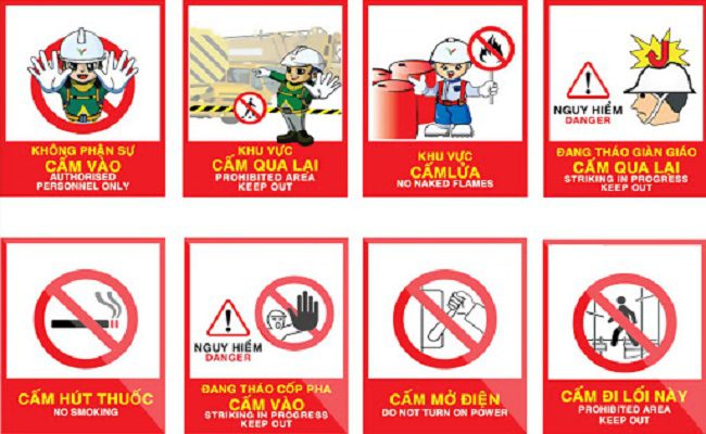 Các mẫu biển báo công trường đang thi công Các mẫu biển báo công trường đang thi công