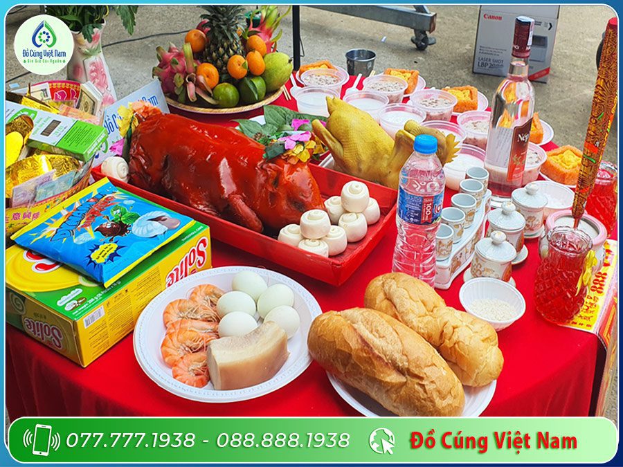 Mâm cúng động thổ xây nhà đơn giản | mâm lễ cúng động thổ | mâm cúng mở móng nhà.