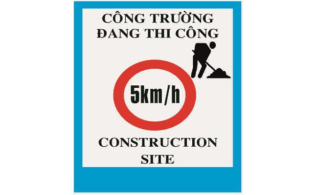 Mẫu biển báo công trường đang thi công quy định tốc độ Mẫu biển báo công trường đang thi công quy định tốc độ