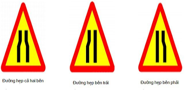 Mẫu biển báo công trường đường hẹp Mẫu biển báo công trường đường hẹp