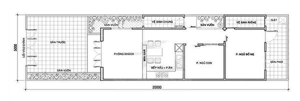 Top 10 Mẫu Nhà Cấp 4 Đẹp 5×20 12 Nhà cấp 4 đẹp 5x20m 2 phòng ngủ