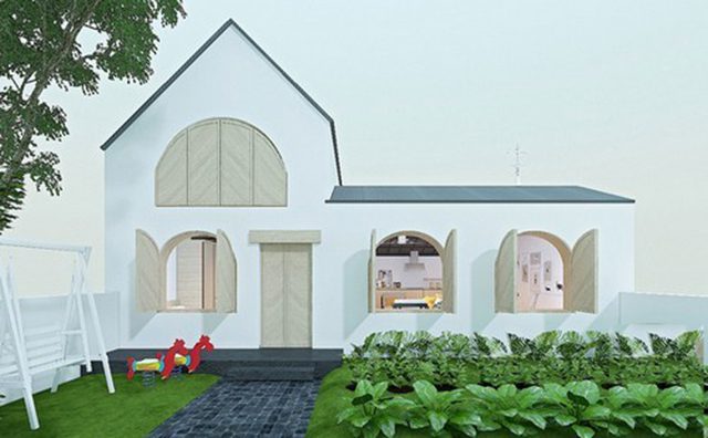 Top 10 Mẫu Nhà Cấp 4 Gác Lửng 200 Triệu Đẹp Miễn Chê 16 Nhà cấp 4 gác lửng cửa vòm 2 phòng ngủ