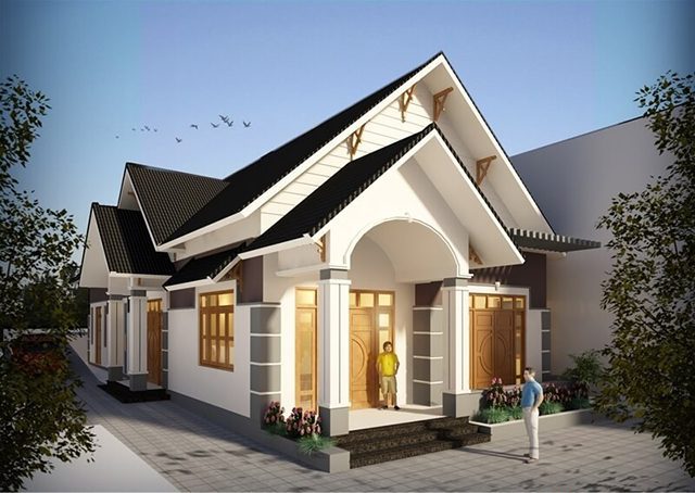 Top 10 Mẫu Nhà Cấp 4 Gác Lửng 200 Triệu Đẹp Miễn Chê 17 Nhà cấp 4 gác lửng cửa vòm 2 phòng ngủ 2