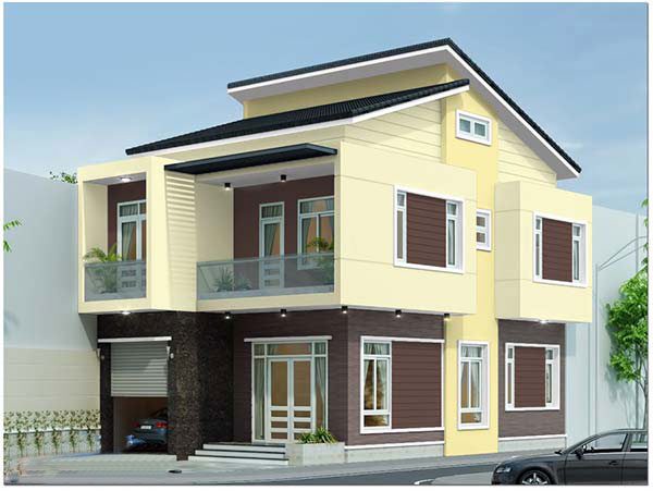 Ảnh 24 - Phối màu sơn nhà vàng và nâu