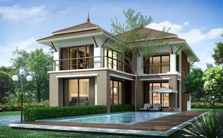 Năm 2021 Xây Nhà Hướng Nào Tốt Cho Gia Chủ? 5 Mẫu thiết kế biệt thự có hồ bơi đầy thu hút