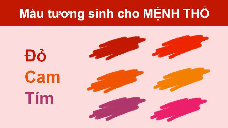 Màu đỏ, cam, tím Màu đỏ, cam, tím