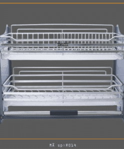 Giá di động nâng hạ 2 tầng 2 khay hứng nước inox phủ crom 700 - Cái