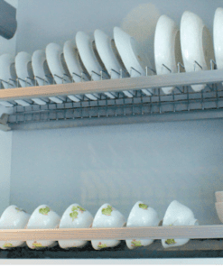 Giá chén bát cố định cao cấp 2 tầng- inox bóng 700 - Cái