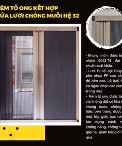 Cửa sổ Rèm kết hợp cửa lưới hệ 32 - m2