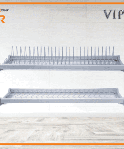 Giá chén bát cố định cao cấp 2 tầng- inox mờ 800 - Cái