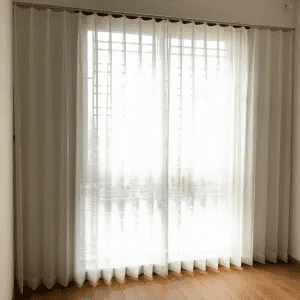 Màn rèm vải roan trắng không họa tiết - Ảnh 2
