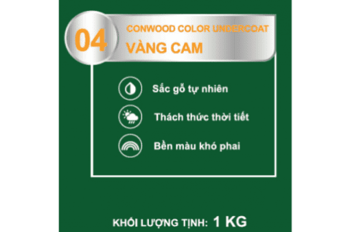 CONWOOD COLOR UNDERCOAT 04 VÀNG CAM 1KG - Lon