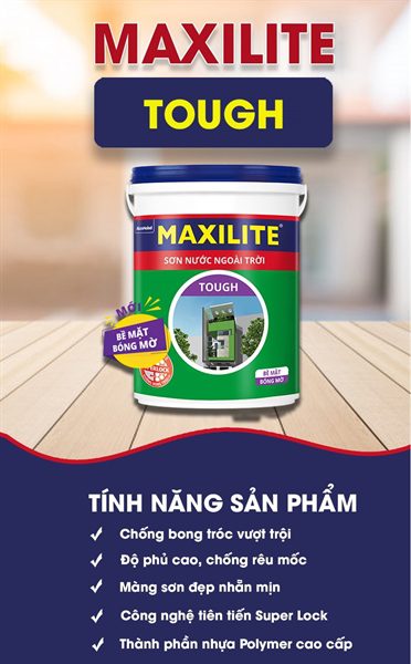 Sơn nước ngoài trời MAXILITE TOUGH Bề Mặt Bóng Mờ - 28CB - 5L 1 Sơn nước ngoài trời MAXILITE TOUGH Bề Mặt Bóng Mờ - 28CB - 5L
