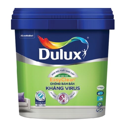 Sơn nước nội thất cao cấp DULUX EASYCLEAN CHỐNG BÁM BẨN KHÁNG VIRUS Bề mặt Mờ - E016M - 1L 1 Sơn nước nội thất cao cấp DULUX EASYCLEAN CHỐNG BÁM BẨN KHÁNG VIRUS Bề mặt Mờ - E016M - 1L