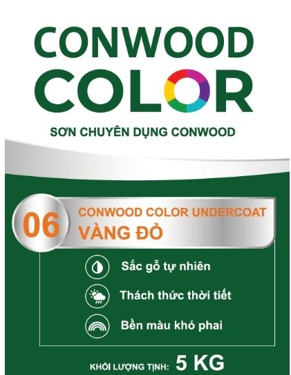 CONWOOD COLOR UNDERCOAT 06 VÀNG ĐỎ 5KG - Thùng
