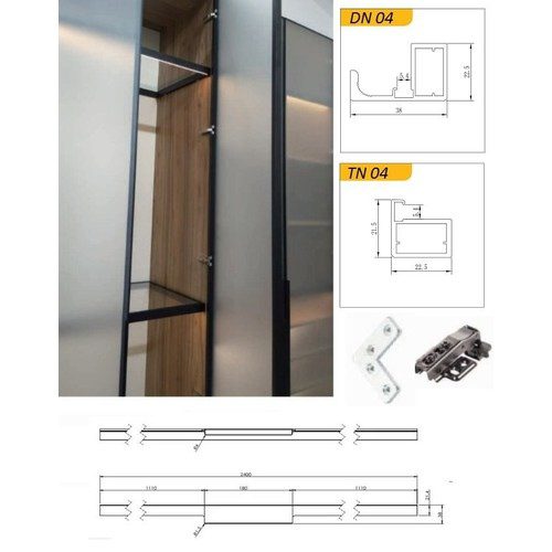 Hệ nhôm nhỏ 20x22 tay nắm CNC - m2