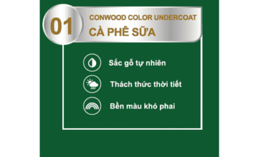 CONWOOD COLOR UNDERCOAT 01 CÀ PHÊ SỮA 5KG - Thùng