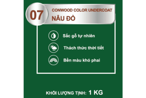 CONWOOD COLOR UNDERCOAT 07 NÂU ĐỎ 1KG - Lon