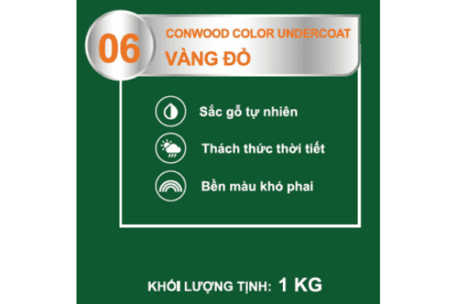 CONWOOD COLOR UNDERCOAT 06 VÀNG ĐỎ 1KG - Lon