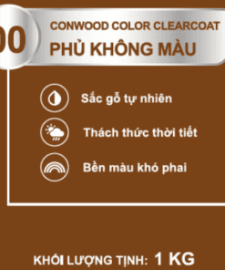 CONWOOD COLOR CLEARCOAT 00 PHỦ KHÔNG MÀU 1KG - Lon