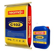 NEOMAX C102 - Hợp chất chống thấm gốc xi măng -Polyme 2 thành phần - Sản phẩm bao gồm hỗn hợp ở dạng bột (xi măng đặc biệt và phụ gia) kết hợp với thành phần nhựa polyme tổng hợp ở dạng lỏng - 35kg/bộ